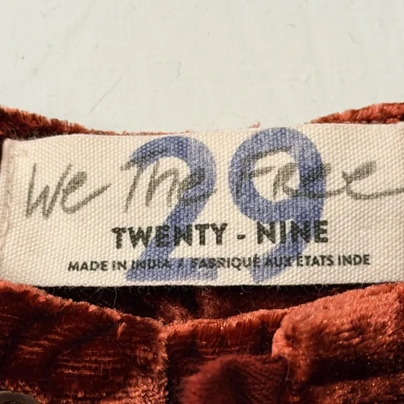 We The Free | Velvet Wide-Leg Pants in Rich Orange Red - Picture 3 of 5